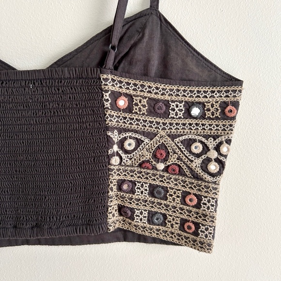 American Eagle Bustier Crop Top Sleeveless with Embroidery Size XS - Picture 8 of 10